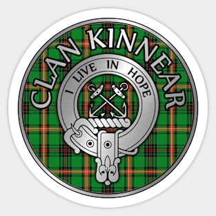 Clan Kinnear Crest & Tartan Sticker